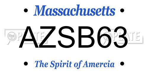 AZSB63 Massachusetts License Plate