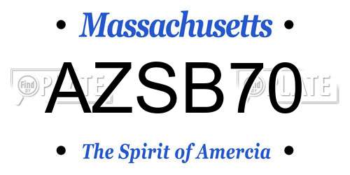 AZSB70 Massachusetts License Plate