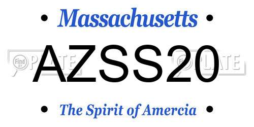 AZSS20 Massachusetts License Plate