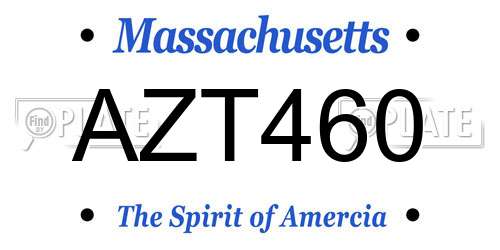 AZT460 Massachusetts License Plate