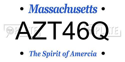 AZT46Q Massachusetts License Plate