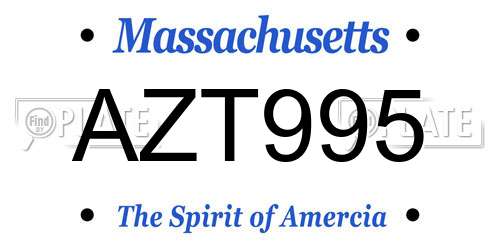 AZT995 Massachusetts License Plate