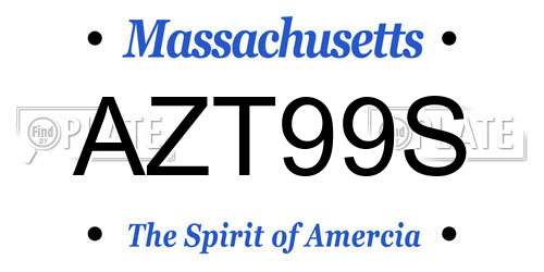 AZT99S Massachusetts License Plate