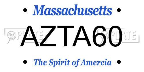 AZTA60 Massachusetts License Plate