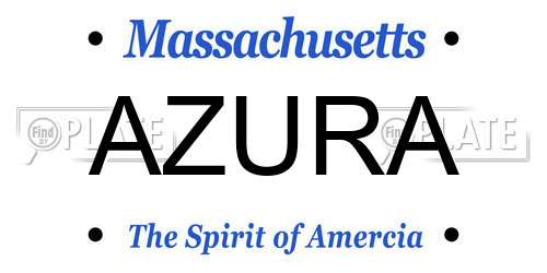 AZURA Massachusetts License Plate