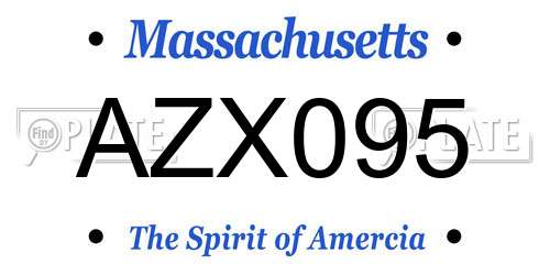 AZX095 Massachusetts License Plate