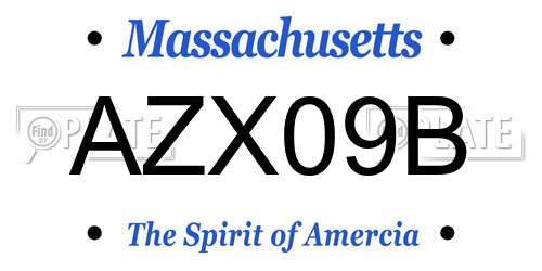 AZX09B Massachusetts License Plate