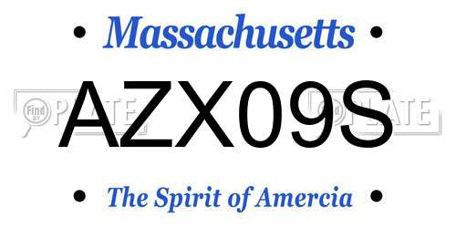 AZX09S Massachusetts License Plate