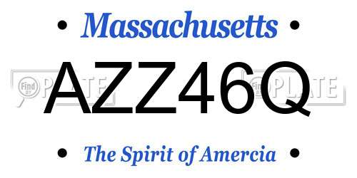 AZZ46Q Massachusetts License Plate