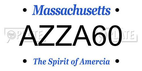 AZZA60 Massachusetts License Plate