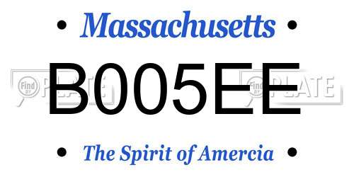 B005EE Massachusetts License Plate
