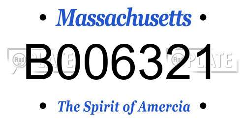 B006321 Massachusetts License Plate