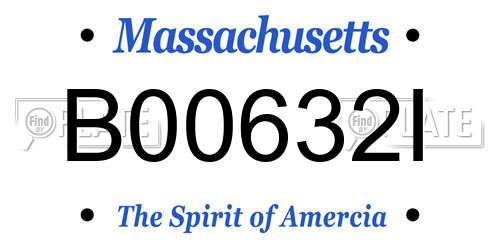 B00632I Massachusetts License Plate