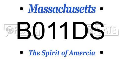 B011DS Massachusetts License Plate