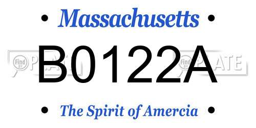 B0122A Massachusetts License Plate