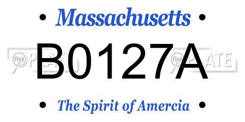B0127A Massachusetts License Plate