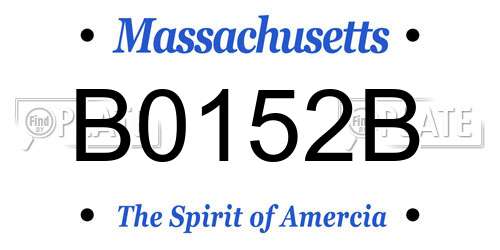B0152B Massachusetts License Plate