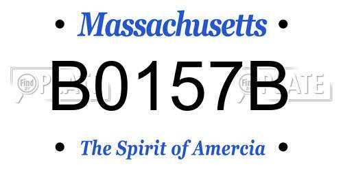 B0157B Massachusetts License Plate