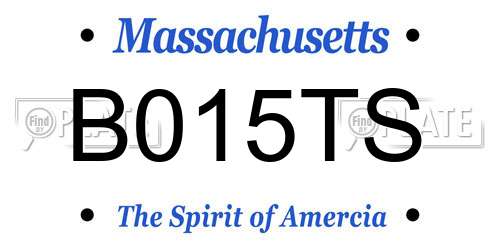 B015TS Massachusetts License Plate