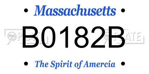 B0182B Massachusetts License Plate