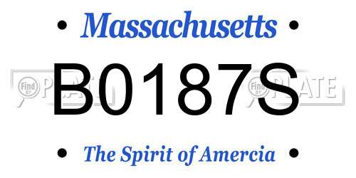 B0187S Massachusetts License Plate