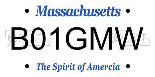 B01GMW Massachusetts License Plate