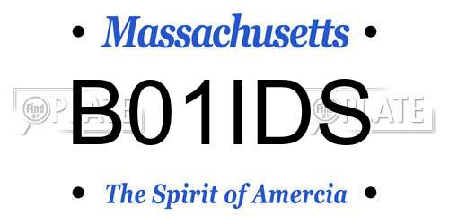 B01IDS Massachusetts License Plate