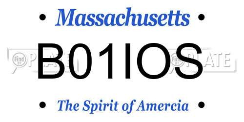 B01IOS Massachusetts License Plate