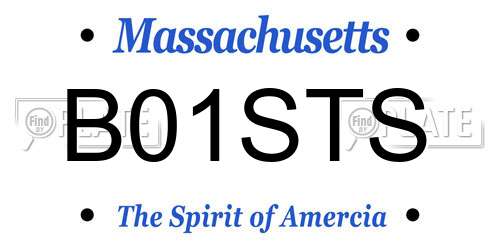 B01STS Massachusetts License Plate