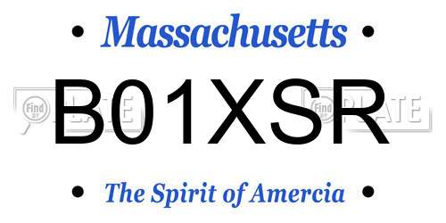 B01XSR Massachusetts License Plate