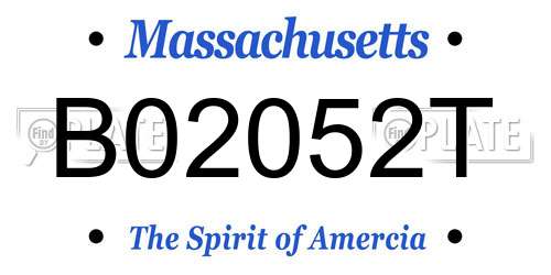B02052T Massachusetts License Plate