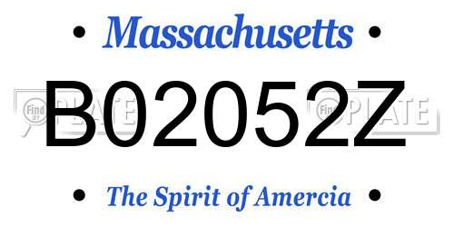 B02052Z Massachusetts License Plate