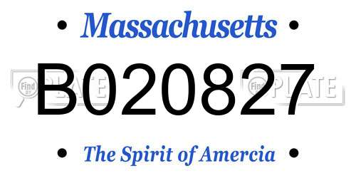 B020827 Massachusetts License Plate