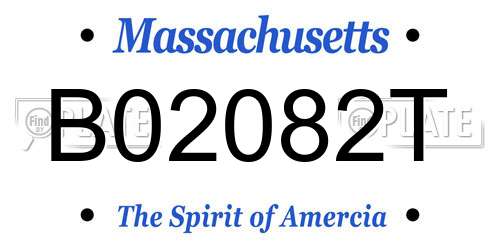 B02082T Massachusetts License Plate