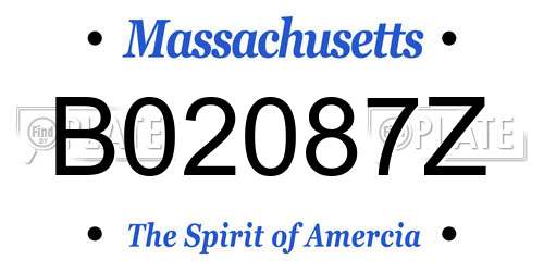 B02087Z Massachusetts License Plate