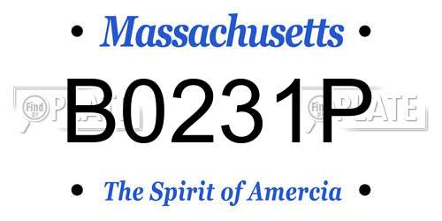 B0231P Massachusetts License Plate