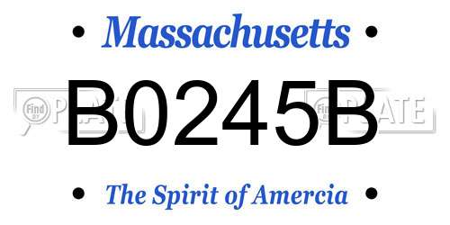 B0245B Massachusetts License Plate