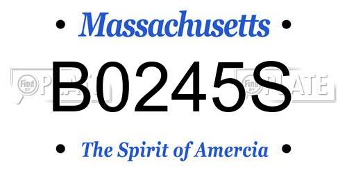 B0245S Massachusetts License Plate