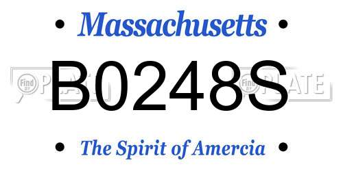 B0248S Massachusetts License Plate