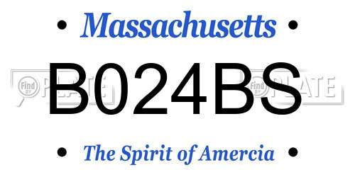 B024BS Massachusetts License Plate