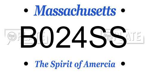 B024SS Massachusetts License Plate
