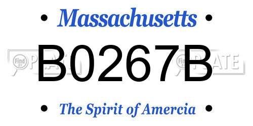 B0267B Massachusetts License Plate