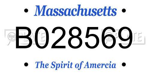 B028569 Massachusetts License Plate