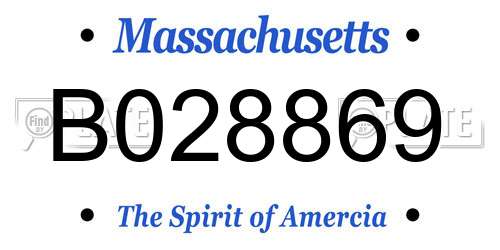 B028869 Massachusetts License Plate