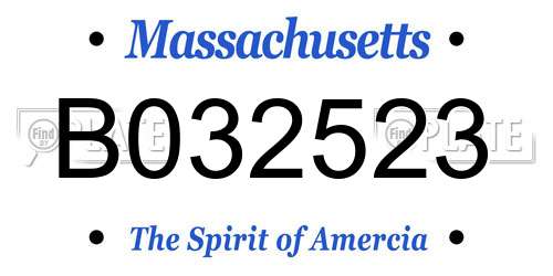 B032523 Massachusetts License Plate
