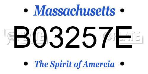 B03257E Massachusetts License Plate