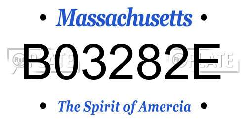 B03282E Massachusetts License Plate