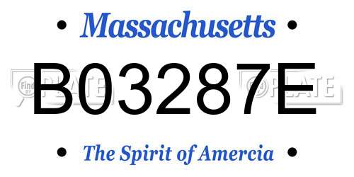 B03287E Massachusetts License Plate