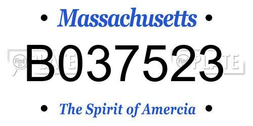 B037523 Massachusetts License Plate
