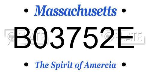 B03752E Massachusetts License Plate
